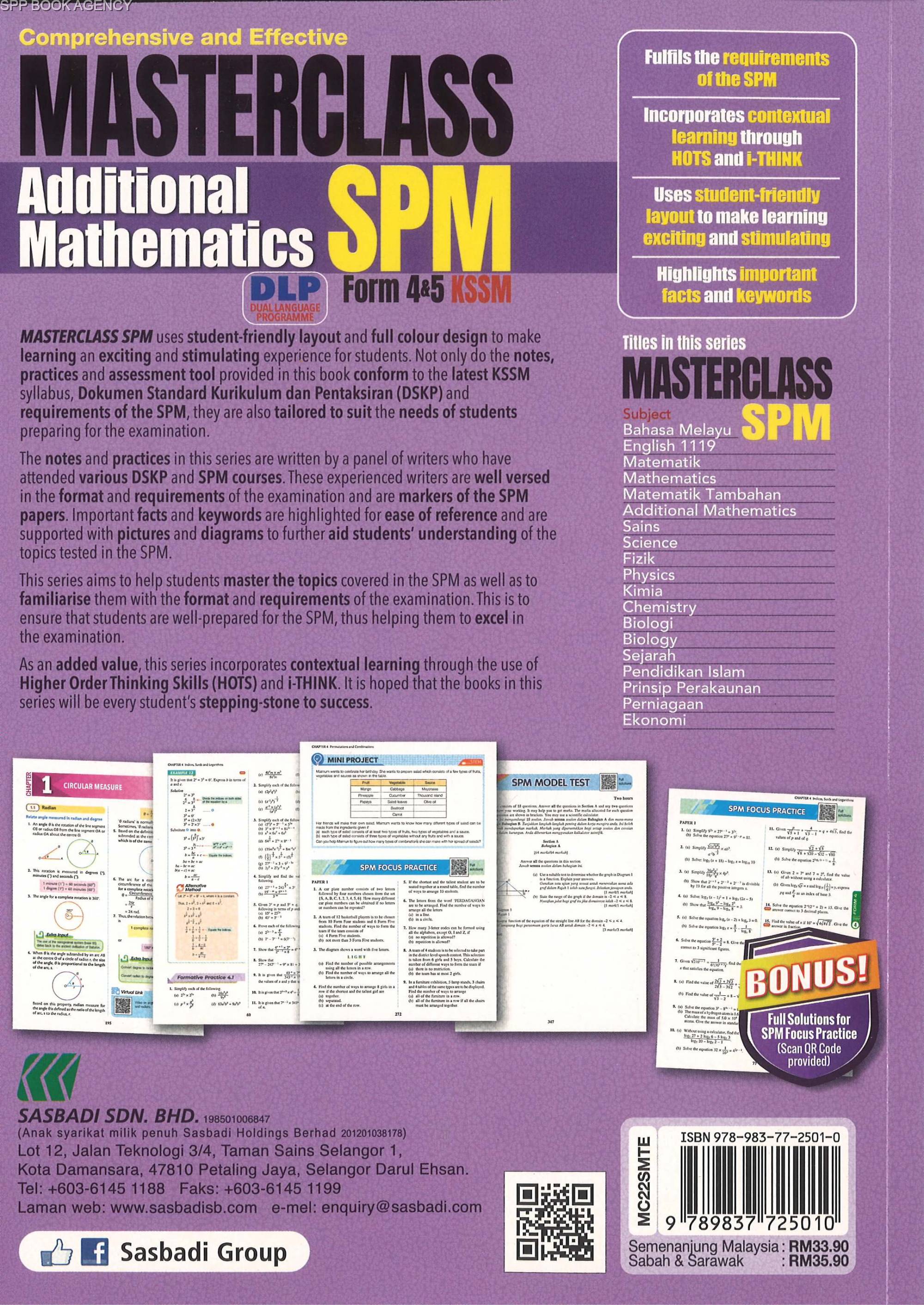 (SASBADI) MASTERCLASS COMPREHENSIVE AND AFFECTIVE SPM FORM 4 & 5